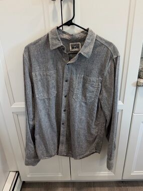 Converse Men's Gray casual button up  shirt
